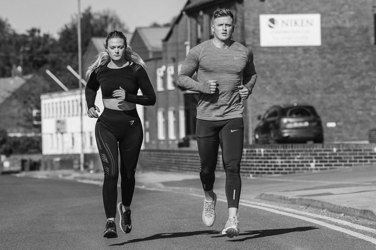Martin and Olivia on an easy run outdoors